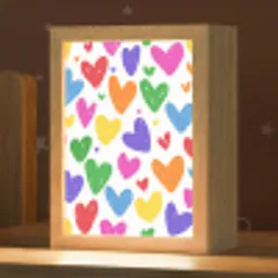 Hartjes - Patroon - Kleurrijk Light Box met kabel klein -zzz_3d_website