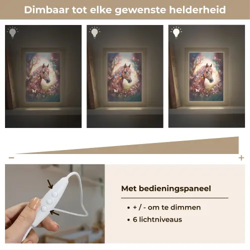 Paard - Natuur - Bloemen - Vlinders - Bos Light Box met kabel klein -USP_dimbaarNL