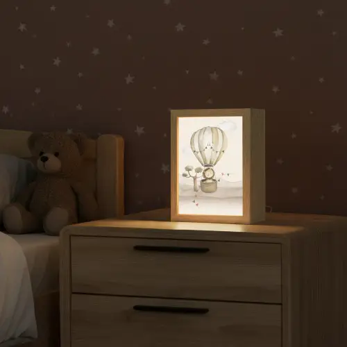 Luchtballon - Leeuw - Watercolor - Safari - Dieren Light Box met kabel klein -sfeer1_kind