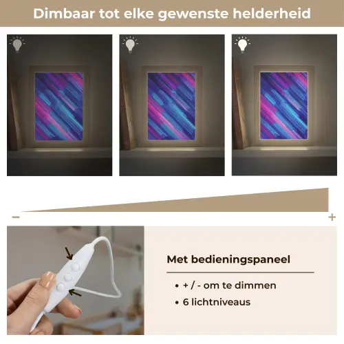 Lijnen - Abstract - Patroon - Donkerblauw Light Box met kabel klein -USP_dimbaarNL