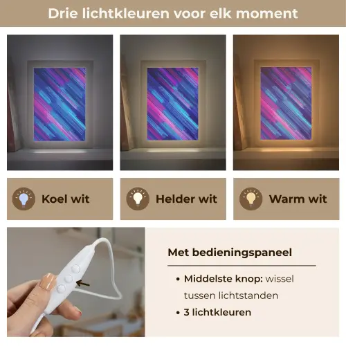Lijnen - Abstract - Patroon - Donkerblauw Light Box met kabel klein -USP_lichtkleurNL