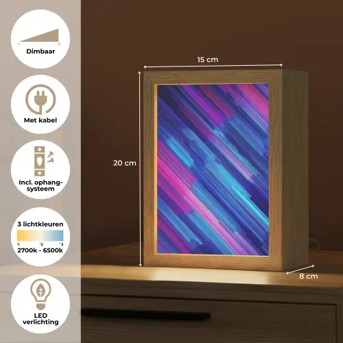 Lijnen - Abstract - Patroon - Donkerblauw Light Box met kabel klein -USP_NL