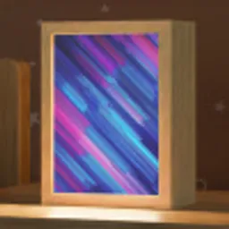 Lijnen - Abstract - Patroon - Donkerblauw Light Box met kabel klein -zzz_3d_website