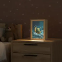 Monster - Groen - Maan - Wolken Light Box met kabel klein -sfeer1_kind
