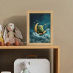 Monster - Groen - Maan - Wolken Light Box met kabel klein -sfeer2_kind