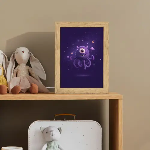 Monster - Paars - Ruimte Light Box met kabel klein -sfeer2_kind