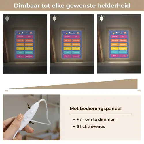 Maanden - Educatief - Leren voor kinderen - Ruimte Light Box met kabel klein -USP_dimbaarNL