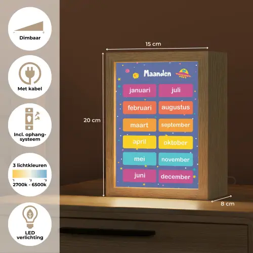 Maanden - Educatief - Leren voor kinderen - Ruimte Light Box met kabel klein -USP_NL