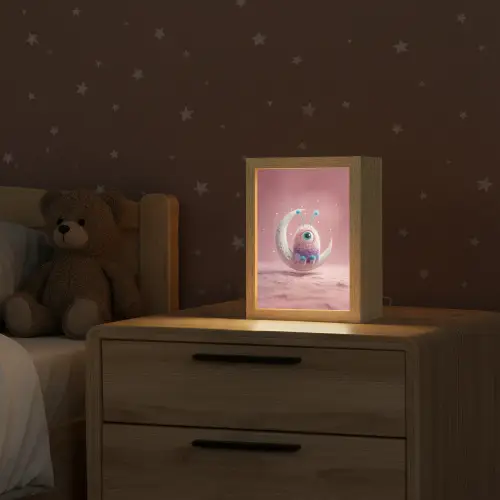 Maan - Monster - Roze Light Box met kabel klein -sfeer1_kind