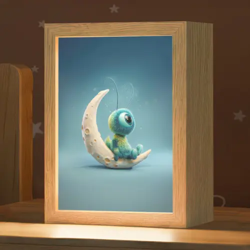 Maan - Ruimtewezen - Blauw Light Box met kabel klein -zzz_3d_website