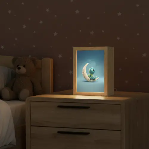 Maan - Ruimtewezen - Blauw Light Box met kabel klein -sfeer1_kind