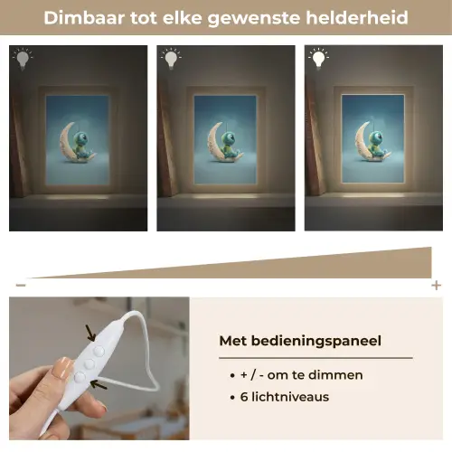 Maan - Ruimtewezen - Blauw Light Box met kabel klein -USP_dimbaarNL