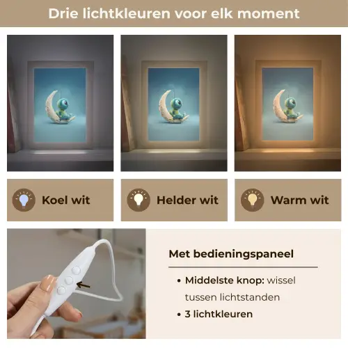 Maan - Ruimtewezen - Blauw Light Box met kabel klein -USP_lichtkleurNL