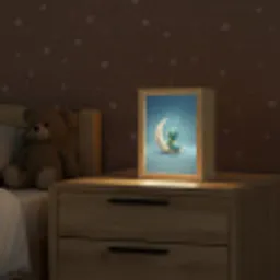 Maan - Ruimtewezen - Blauw Light Box met kabel klein -sfeer1_kind