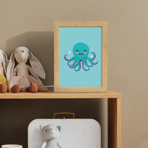 Octopus - Blauw - Gezicht Light Box met kabel klein -sfeer2_kind