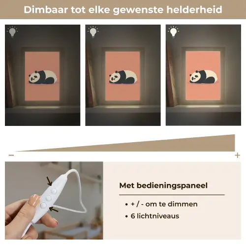 Panda - Slaap - Oranje Light Box met kabel klein -USP_dimbaarNL