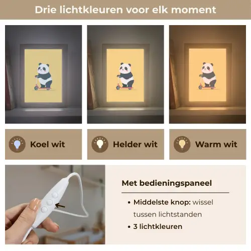 Panda - Step - Geel Light Box met kabel klein -USP_lichtkleurNL