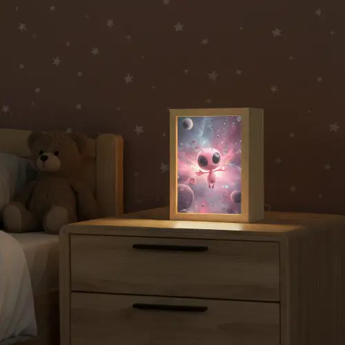 Roze - Alien - Planeten - Ruimte Light Box met kabel klein -sfeer1_kind