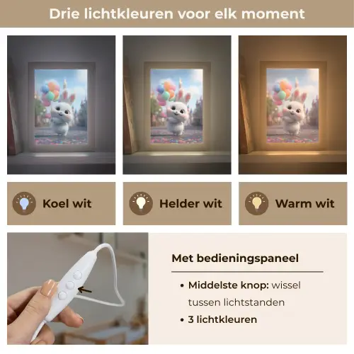 Konijn - Ballonnen - Gekleurd - Confetti Light Box met kabel klein -USP_lichtkleurNL