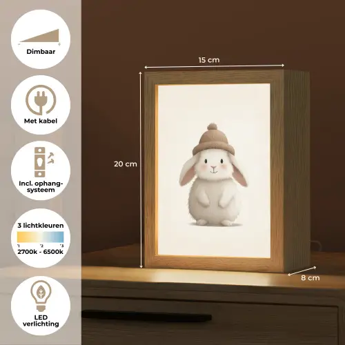Konijn - Muts - Oren - Beige Light Box met kabel klein -USP_NL