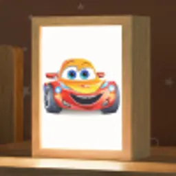 Raceauto - Oranje - Jongens - Kinderen - Auto Light Box met kabel klein -zzz_3d_website