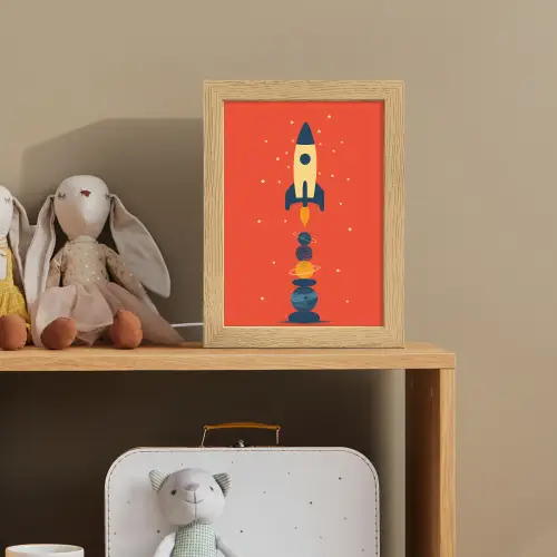 Raket - Planeten - Rood Light Box met kabel klein -sfeer2_kind