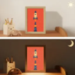 Raket - Planeten - Rood Light Box met kabel klein -sfeer3_kind