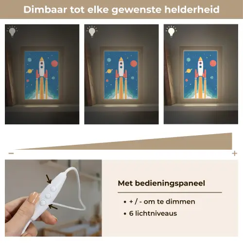 Raket - Planeten - Ruimte Light Box met kabel klein -USP_dimbaarNL