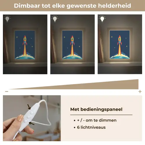 Raket - Rookwolken - Ruimte Light Box met kabel klein -USP_dimbaarNL