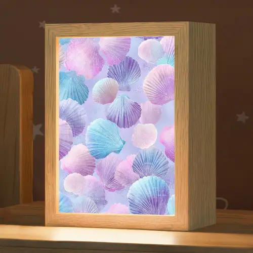 Schelpen - Paars - Blauw - Patroon Light Box met kabel klein -zzz_3d_website