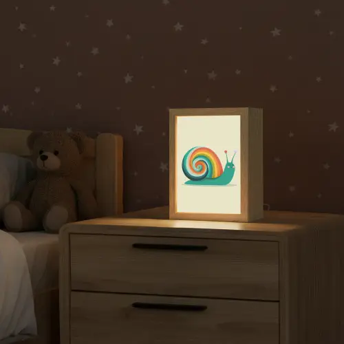 Slak - Regenboogschild - Groen Light Box met kabel klein -sfeer1_kind