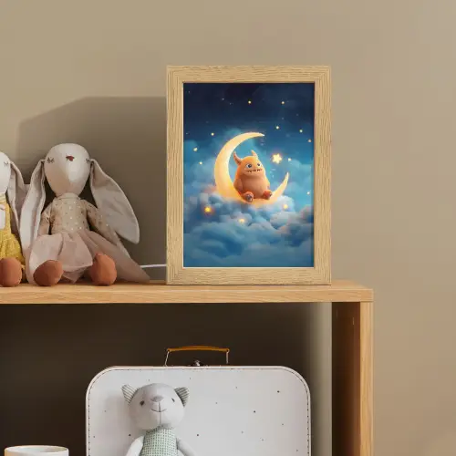 Knuffel - Monster - Maan - Wolken Light Box met kabel klein -sfeer2_kind
