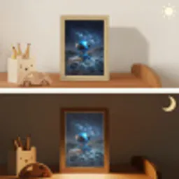 Ruimtewezen - Blauw - Galaxy Light Box met kabel klein -sfeer3_kind
