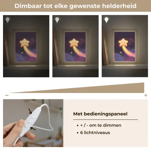 Ster - Gezichtje - Lichtgevend Light Box met kabel klein -USP_dimbaarNL