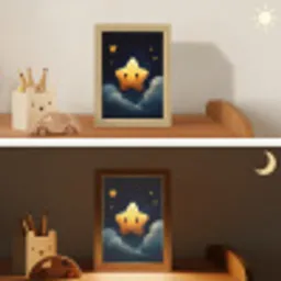 Ster - Gezichtje - Nacht - Wolken Light Box met kabel klein -sfeer3_kind