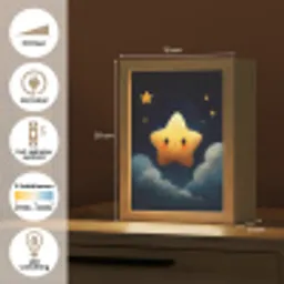 Ster - Gezichtje - Nacht - Wolken Light Box met kabel klein -USP_NL