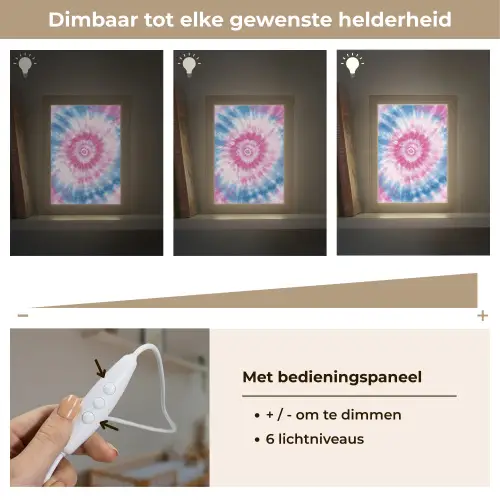 Tie-dye - Roze - Patroon Light Box met kabel klein -USP_dimbaarNL