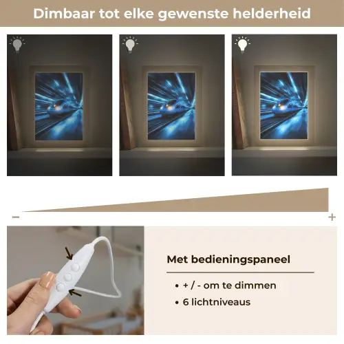 Trein - Blauw - Neon Light Box met kabel klein -USP_dimbaarNL