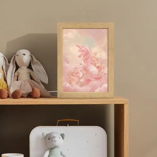 Eenhoorn - Wolken - Roze Light Box met kabel klein -sfeer2_kind