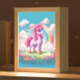 Unicorn - Meisjes - Bloemen - Regenboog - Eenhoorn Light Box met kabel klein -zzz_3d_website