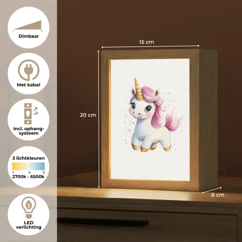 Eenhoorn - Roze - Magie Light Box met kabel klein -USP_NL