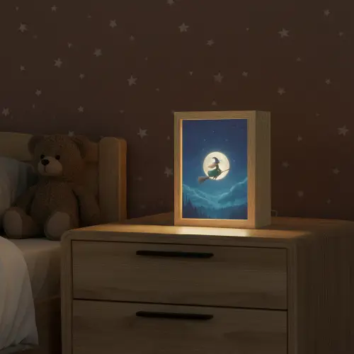 Heks - Volle maan - Sterrenhemel Light Box met kabel klein -sfeer1_kind