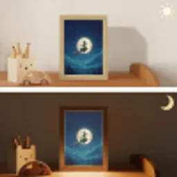 Heks - Volle maan - Sterrenhemel Light Box met kabel klein -sfeer3_kind