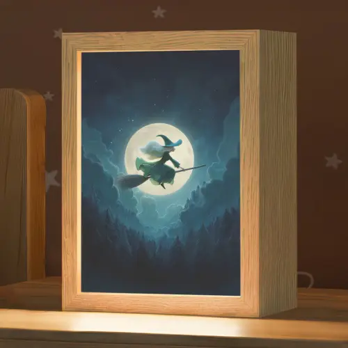 Heks - Maand - Bos - Magisch Light Box met kabel klein -zzz_3d_website