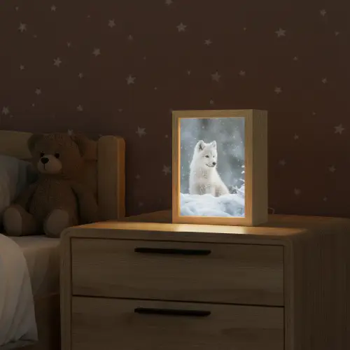 Wolf - Pup - Sneeuw Light Box met kabel klein -sfeer1_kind