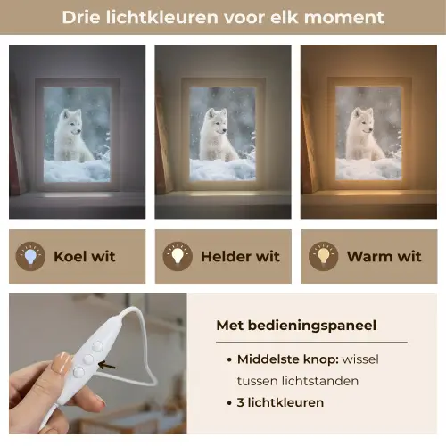 Wolf - Pup - Sneeuw Light Box met kabel klein -USP_lichtkleurNL