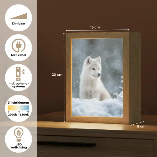Wolf - Pup - Sneeuw Light Box met kabel klein -USP_NL