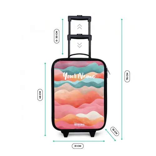 Abstracte golven Kinderkoffer - Zwart klein -productfoto_formaten