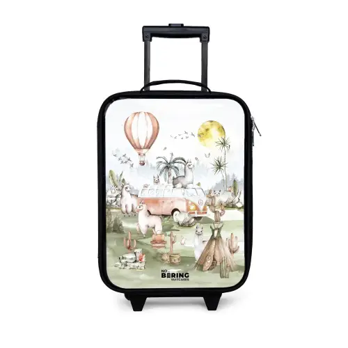 Alpaca avontuur Kinderkoffer - Zwart klein -3d