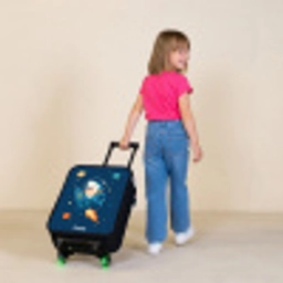 Dier - Ruimte - Planeet - Raket Kinderkoffer - Zwart klein -sfeer1